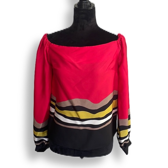 RACHEL ROY, Striped, pullover, Tray Neck Blouse - Picture 2 of 8